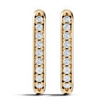 Gold Round Pave Hoop Lab Grown Diamond Cyren Earring