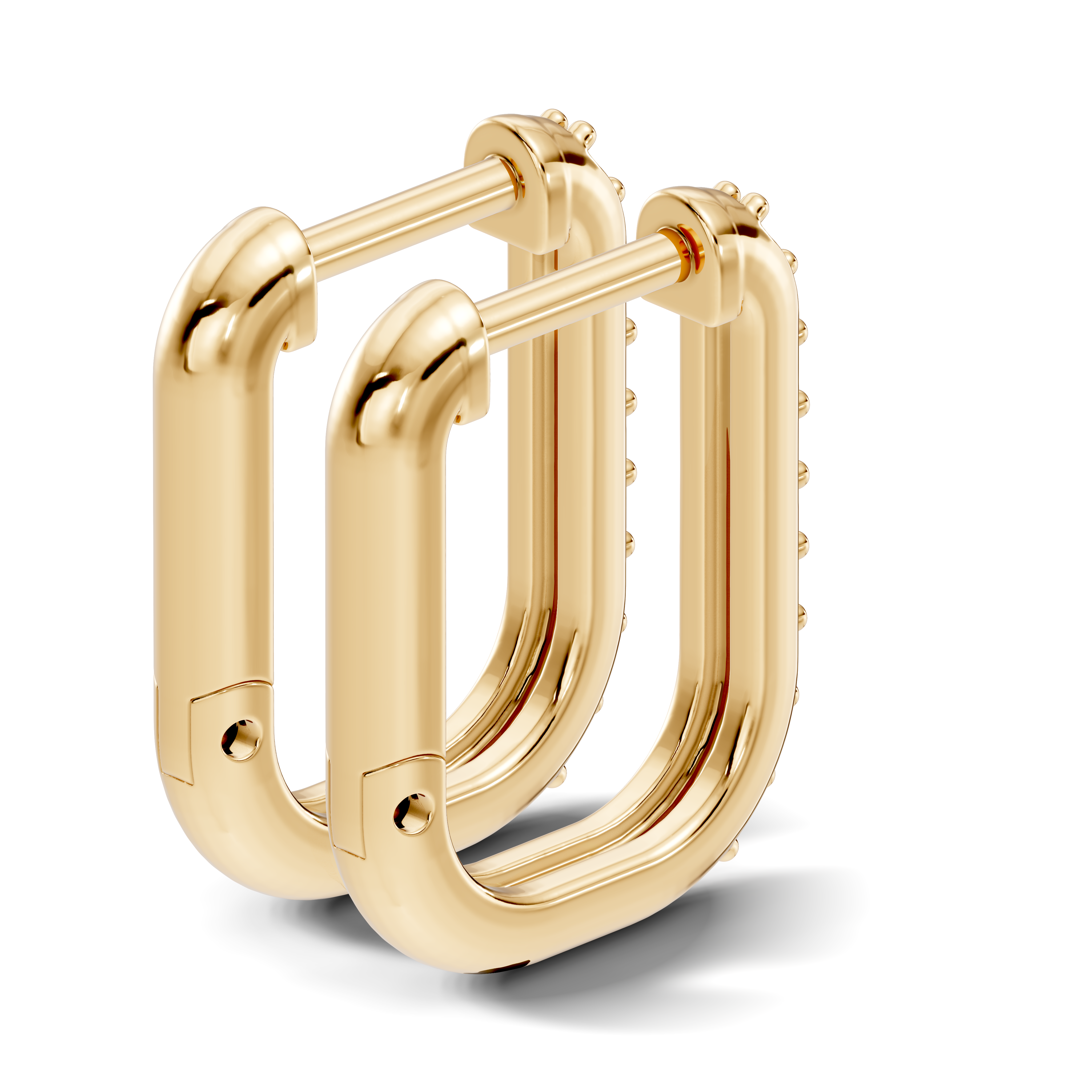 Gold Round Pave Hoop Lab Grown Diamond Cyren Earring