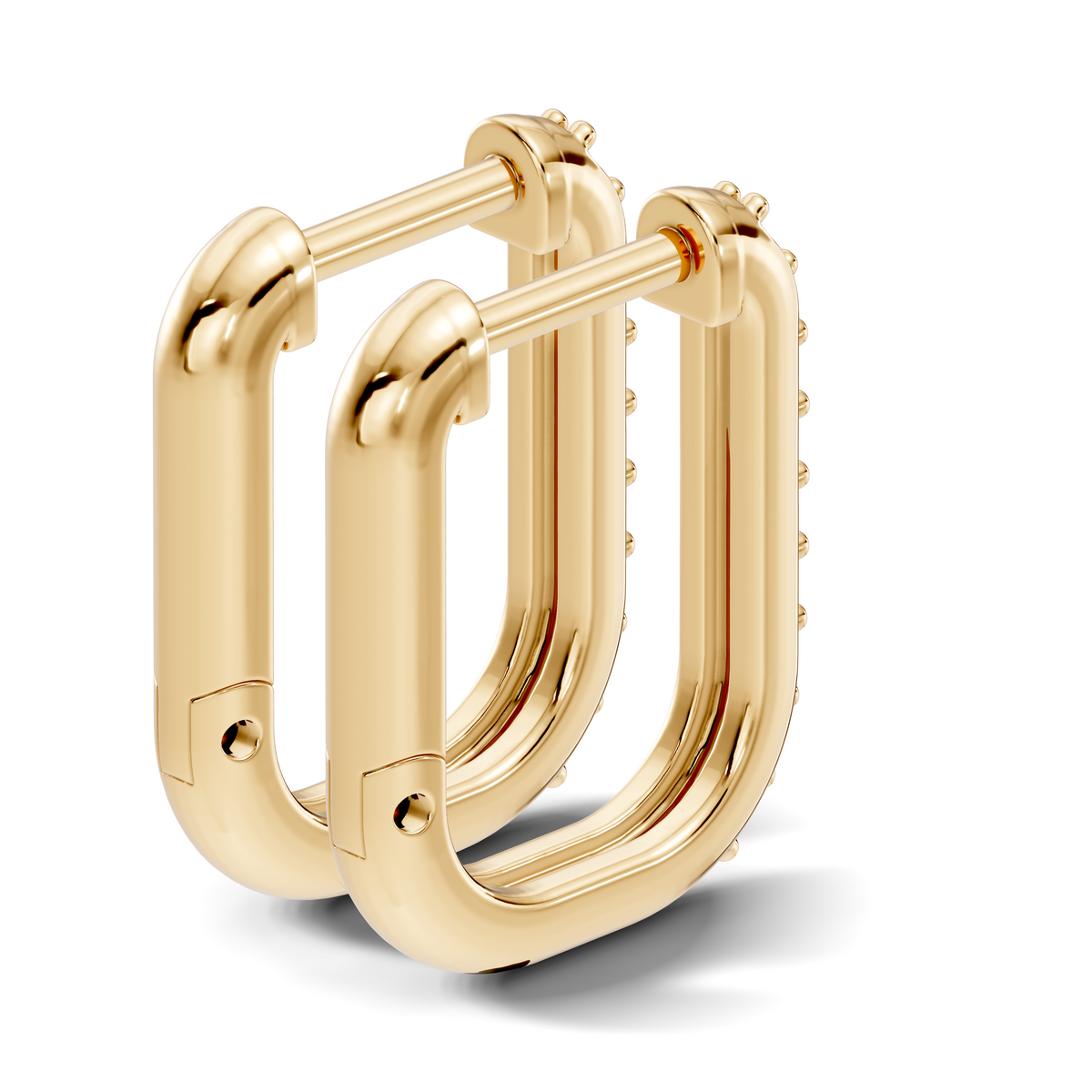 Gold Round Pave Hoop Lab Grown Diamond Cyren Earring