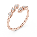 Gold Open Band Multi Stone Setting Round Lab Grown Diamond Lumix Ring