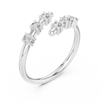 Gold Open Band Multi Stone Setting Round Lab Grown Diamond Lumix Ring
