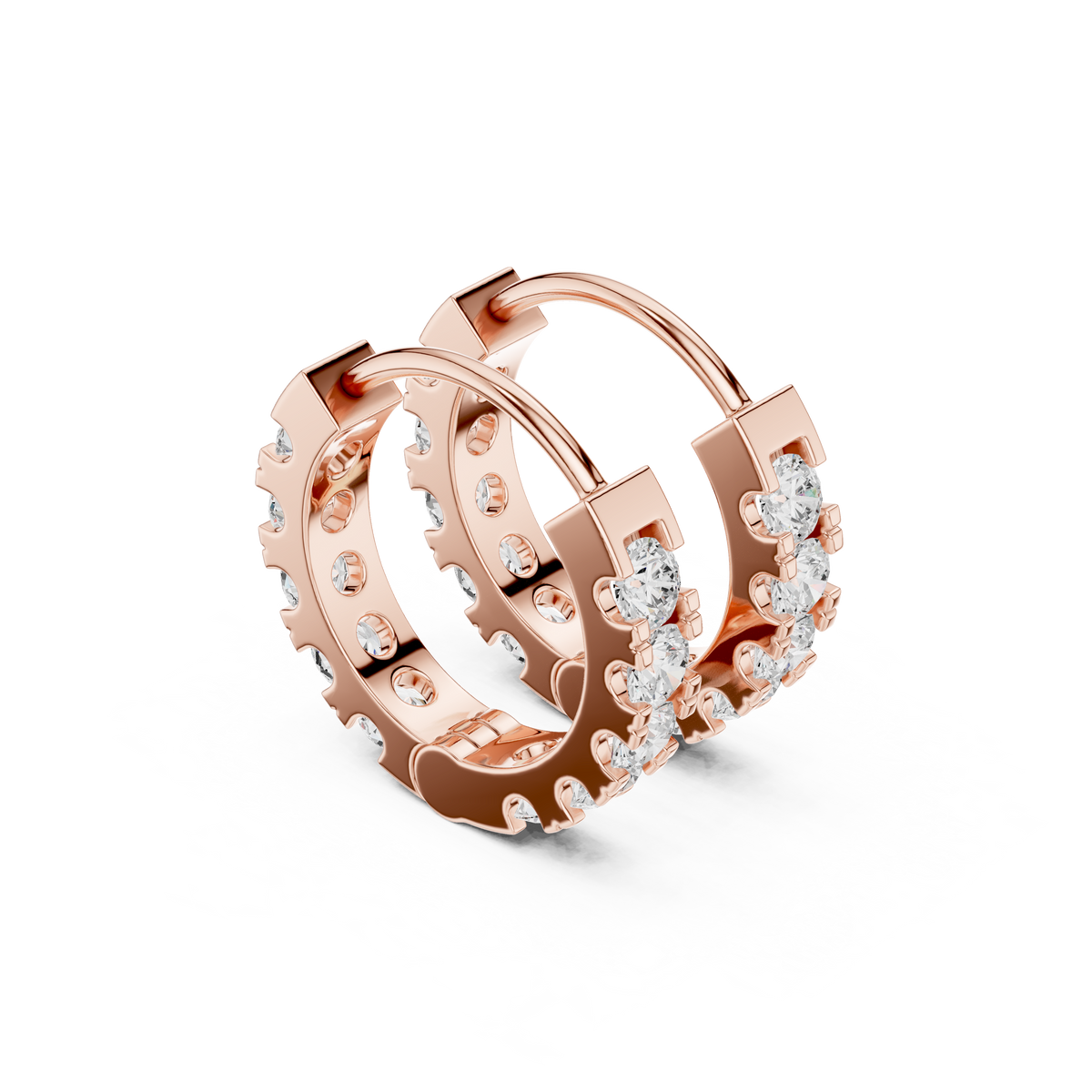 Gold 1Ct Channel Cluster Round Lab Grown Diamond Orvex Earring