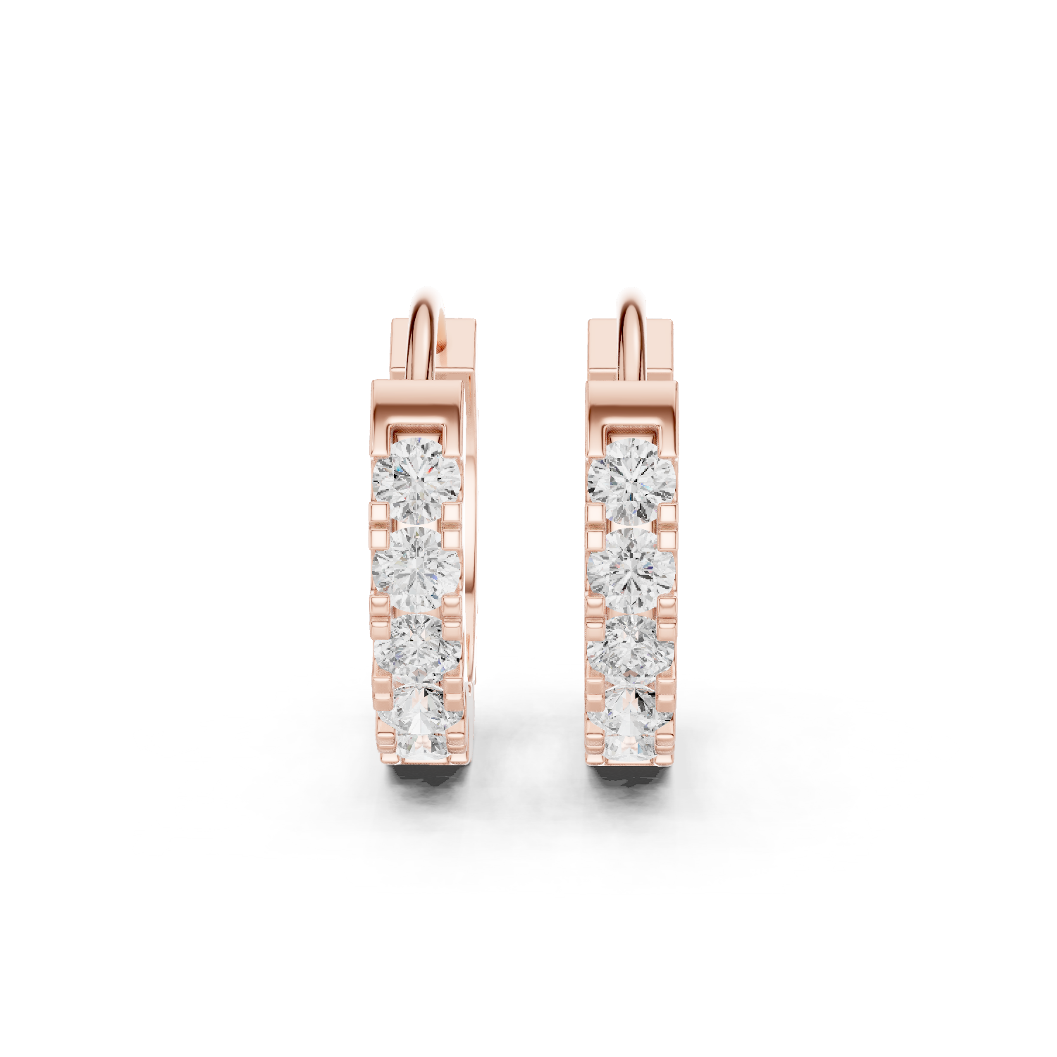 Gold 1Ct Channel Cluster Round Lab Grown Diamond Orvex Earring