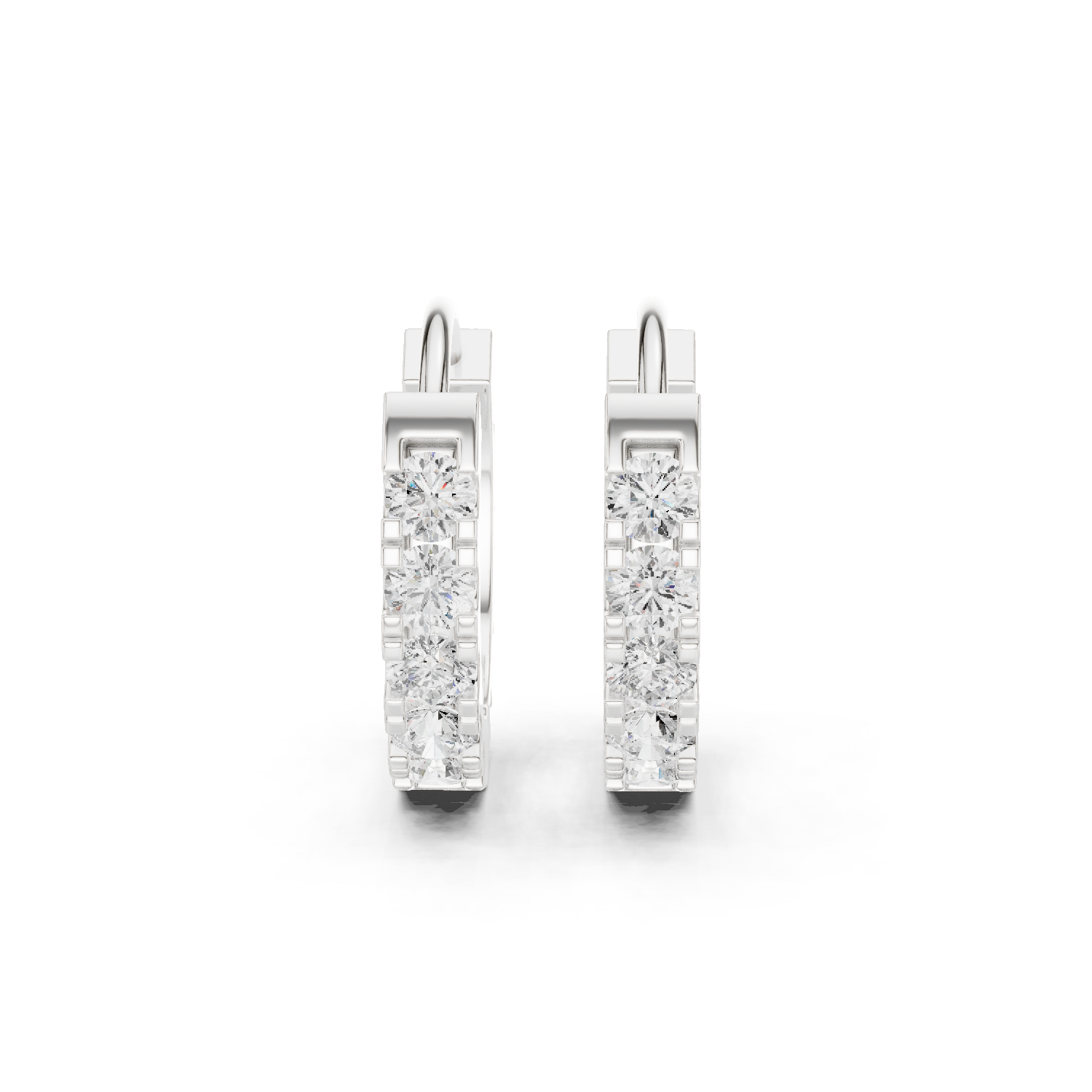 Gold 1Ct Channel Cluster Round Lab Grown Diamond Orvex Earring