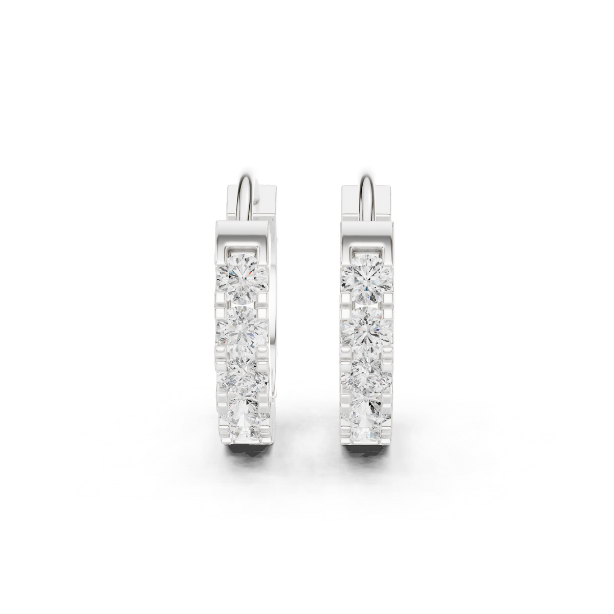 Gold 1Ct Channel Cluster Round Lab Grown Diamond Orvex Earring
