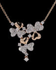 Awaken’s Tri-Floral Elegance: Diamond Necklace