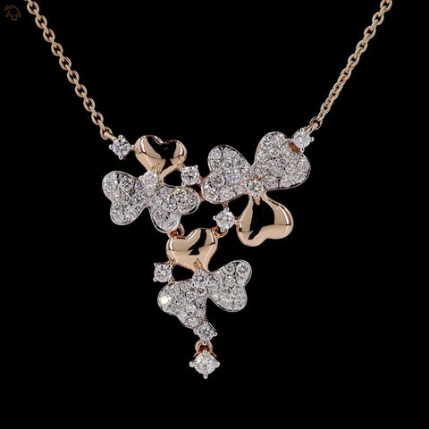 Awaken’s Tri-Floral Elegance: Diamond Necklace