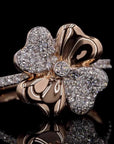 Dazzling Bloom: Two-Toned Diamond Flower Ring