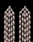 Dazzling Cascade: Long Danglers Diamond Earrings