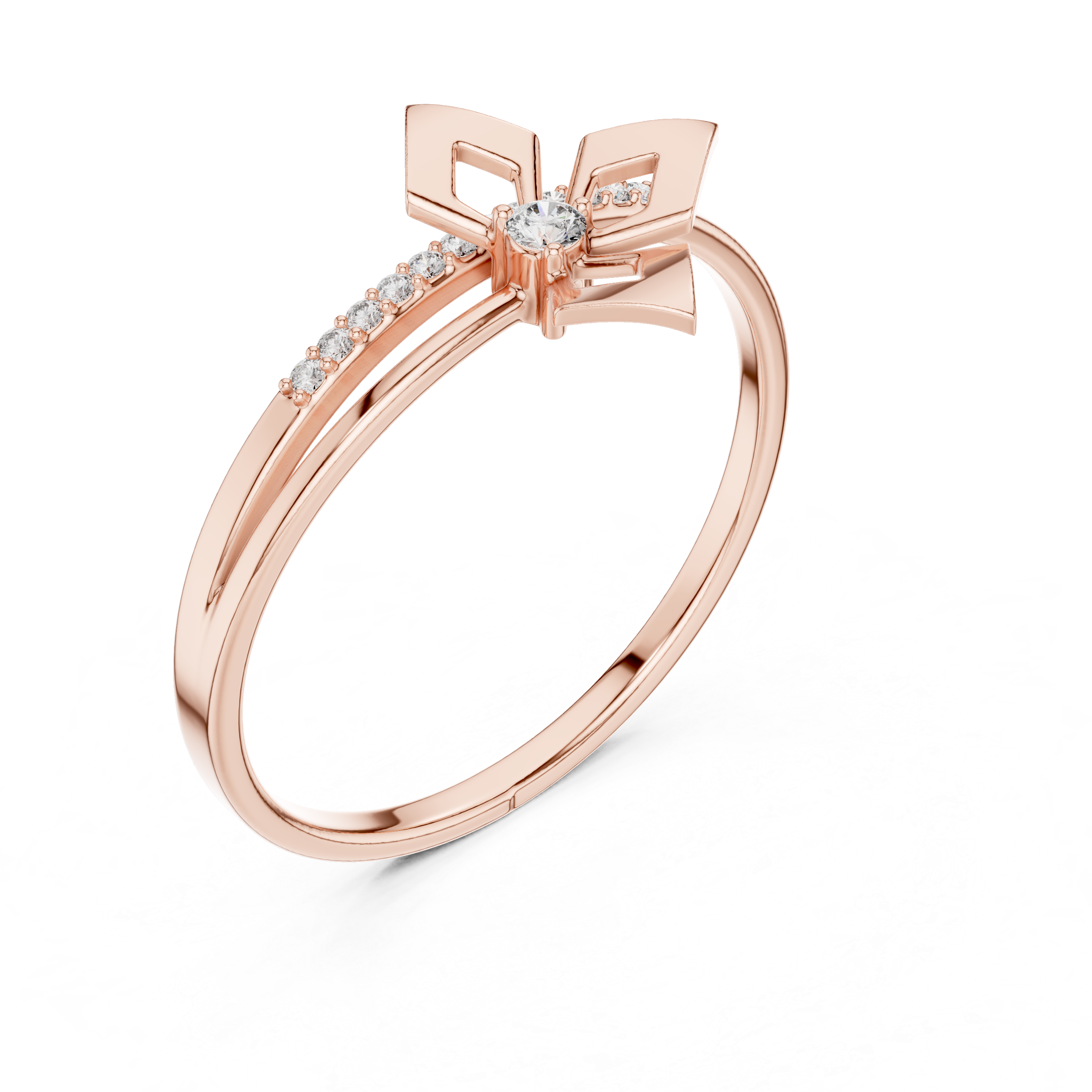 Gold Channel Setting Round Lab Grown Diamond Kezra Ring