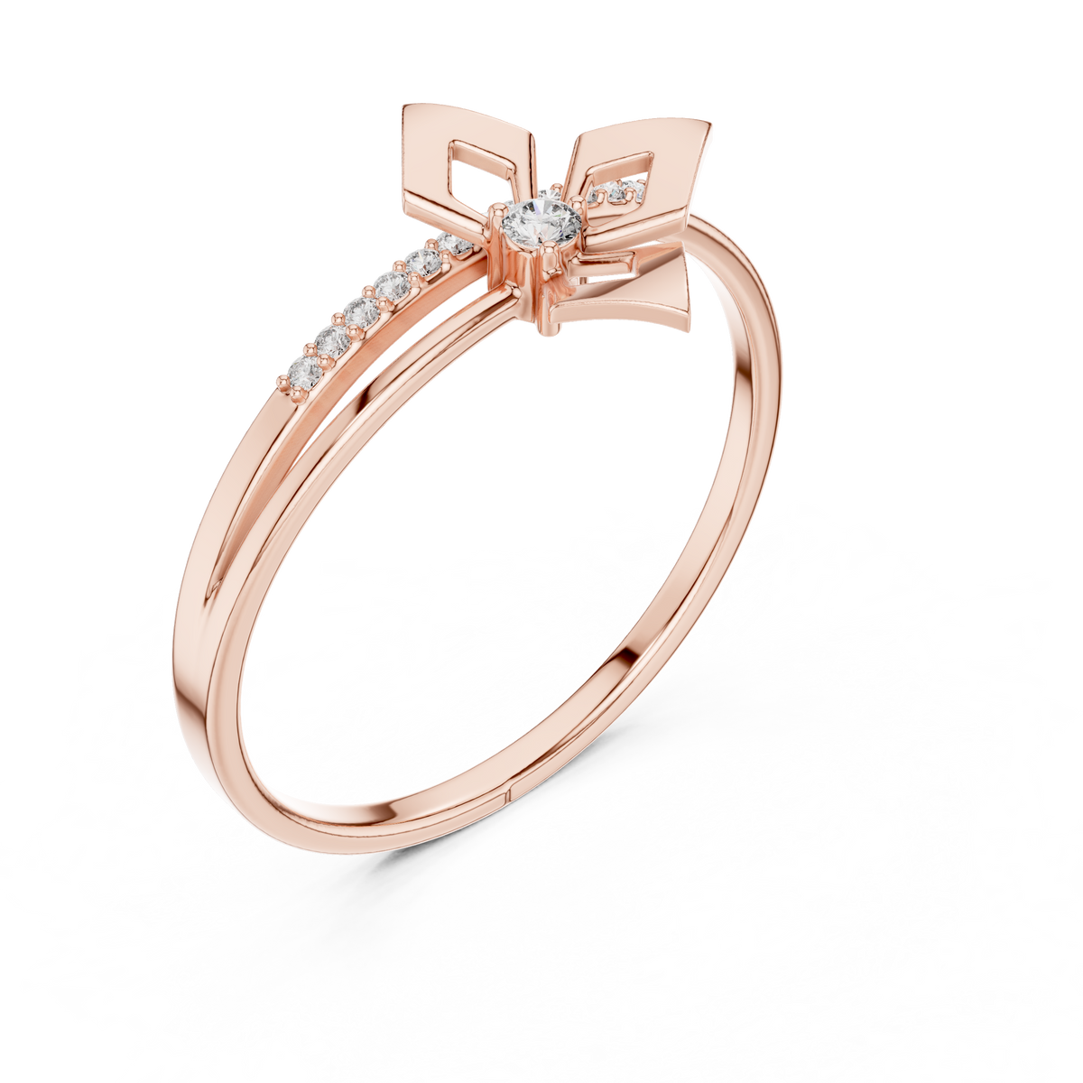 Gold Channel Setting Round Lab Grown Diamond Kezra Ring