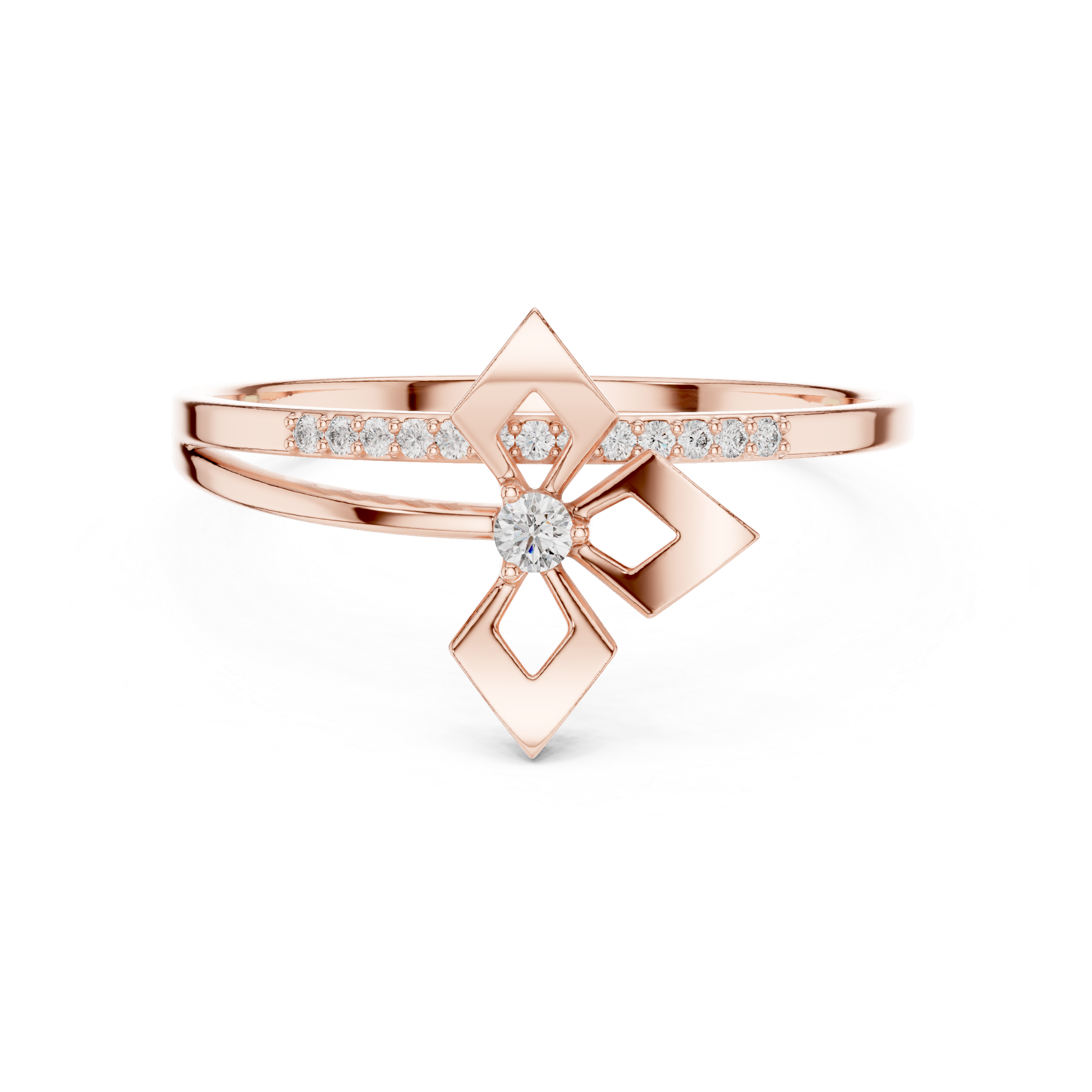 Gold Channel Setting Round Lab Grown Diamond Kezra Ring