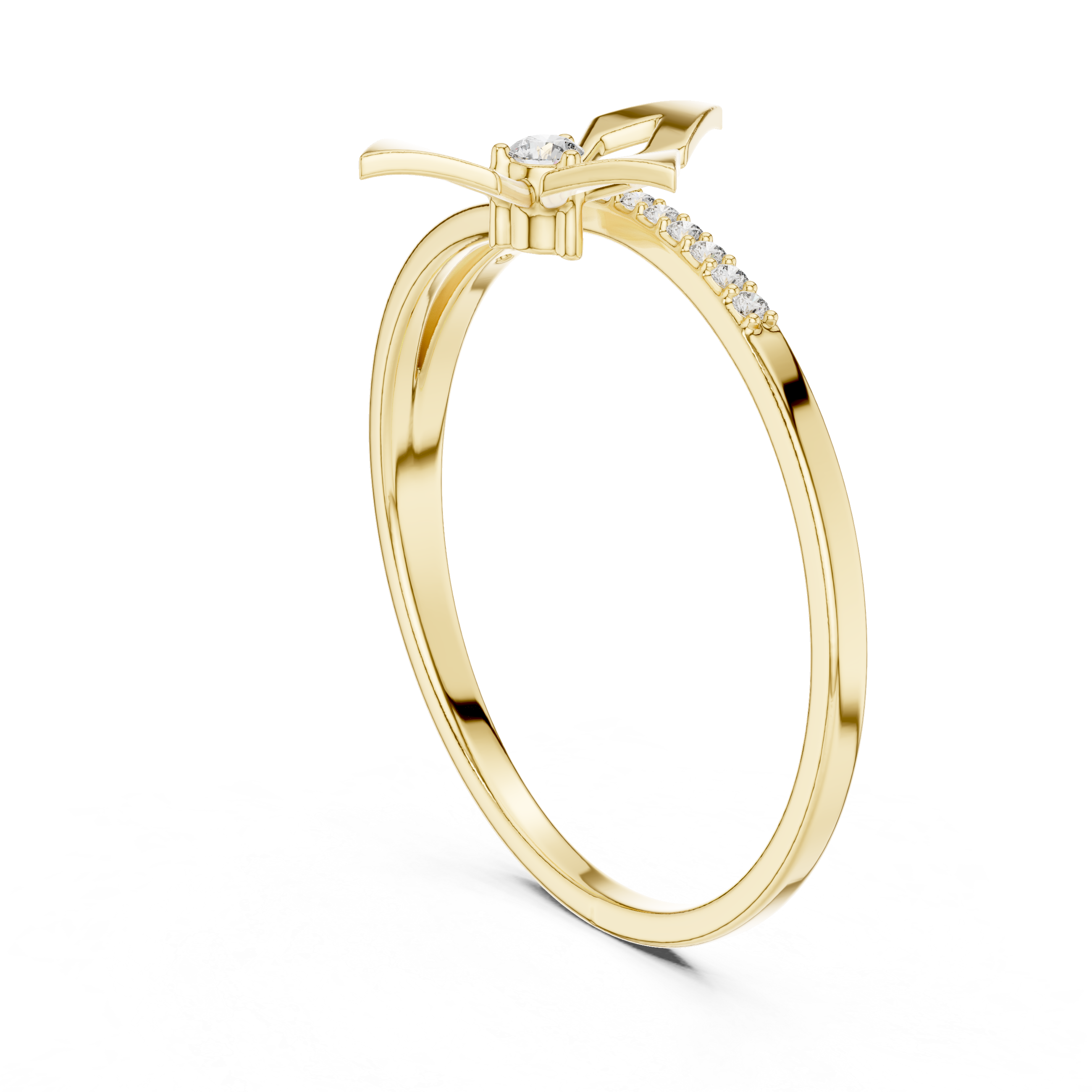 Gold Channel Setting Round Lab Grown Diamond Kezra Ring