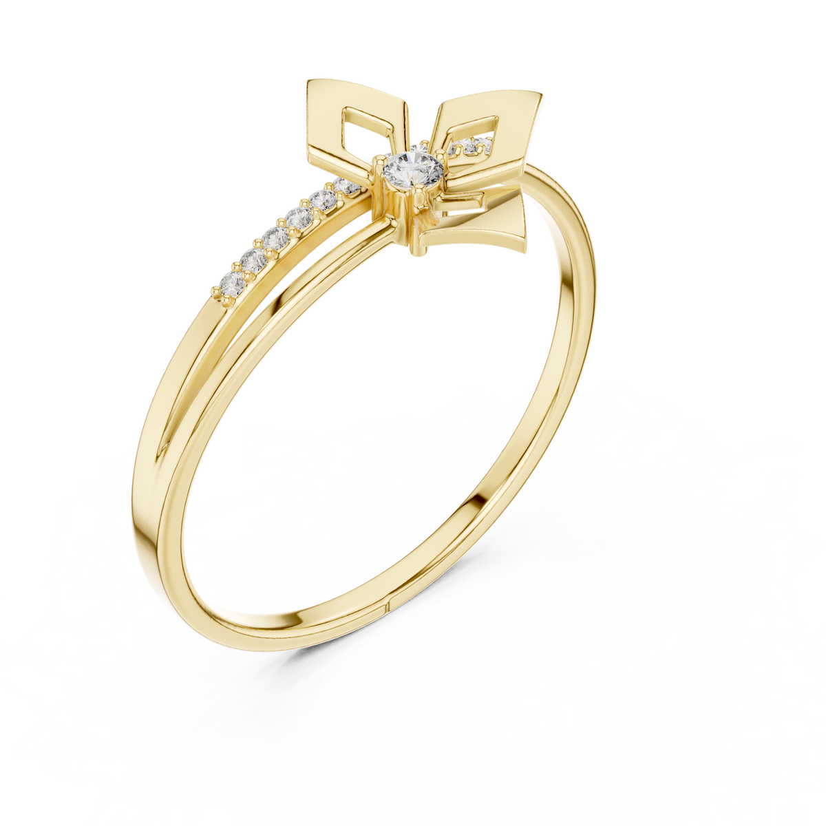 Gold Channel Setting Round Lab Grown Diamond Kezra Ring