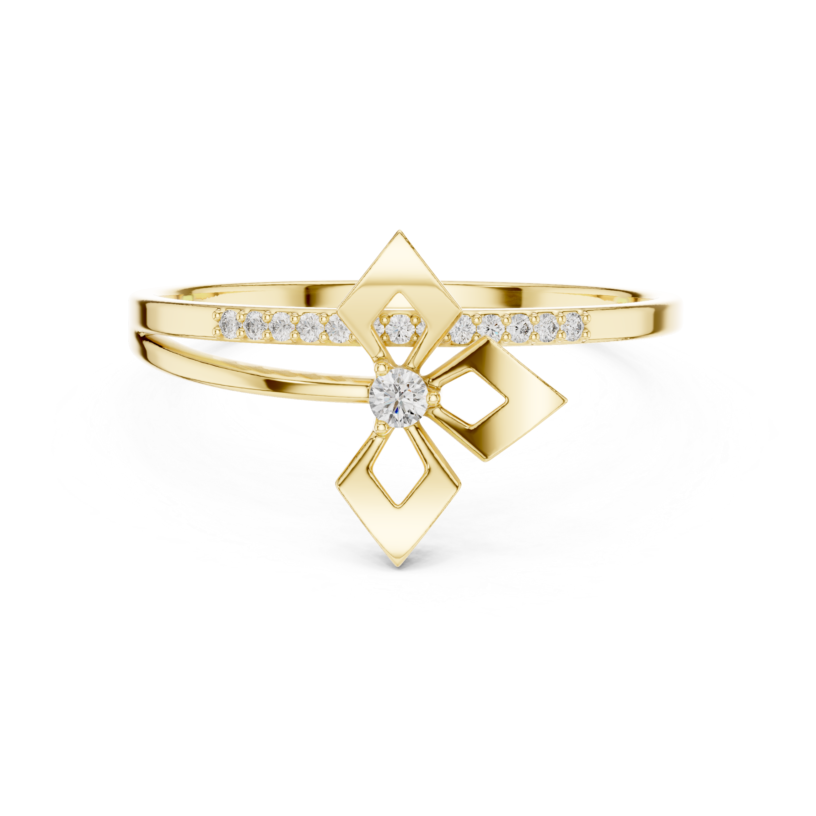Gold Channel Setting Round Lab Grown Diamond Kezra Ring