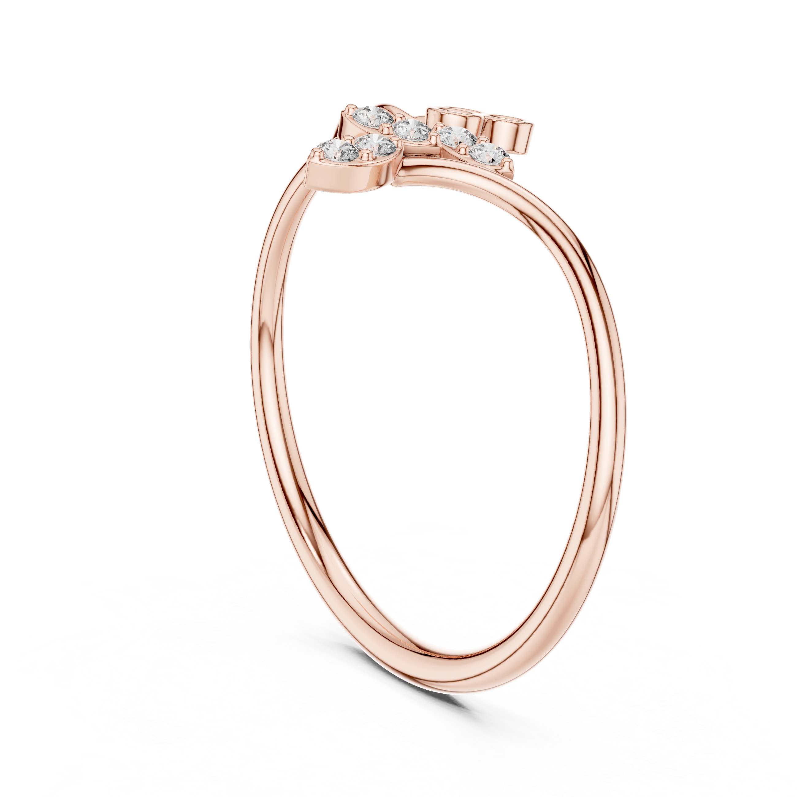 Gold Petal Setting Round Lab Grown Diamond Ravyn Ring