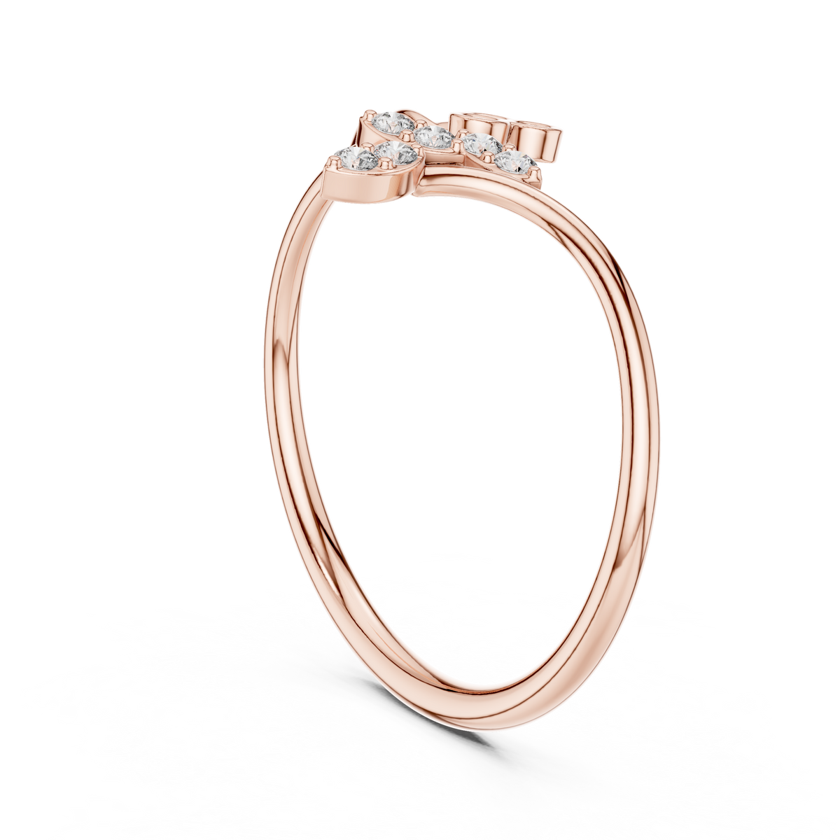 Gold Petal Setting Round Lab Grown Diamond Ravyn Ring