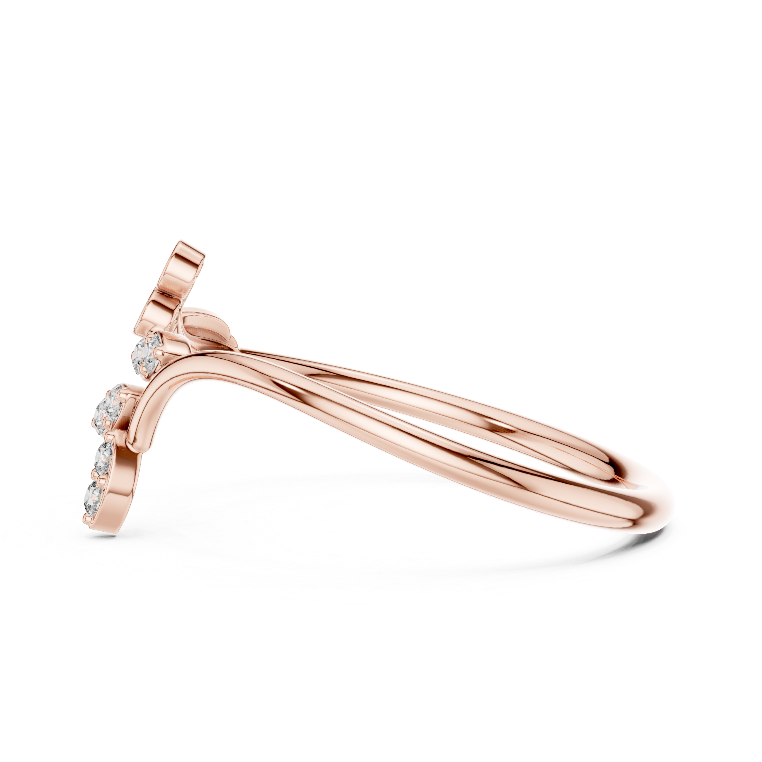 Gold Petal Setting Round Lab Grown Diamond Ravyn Ring