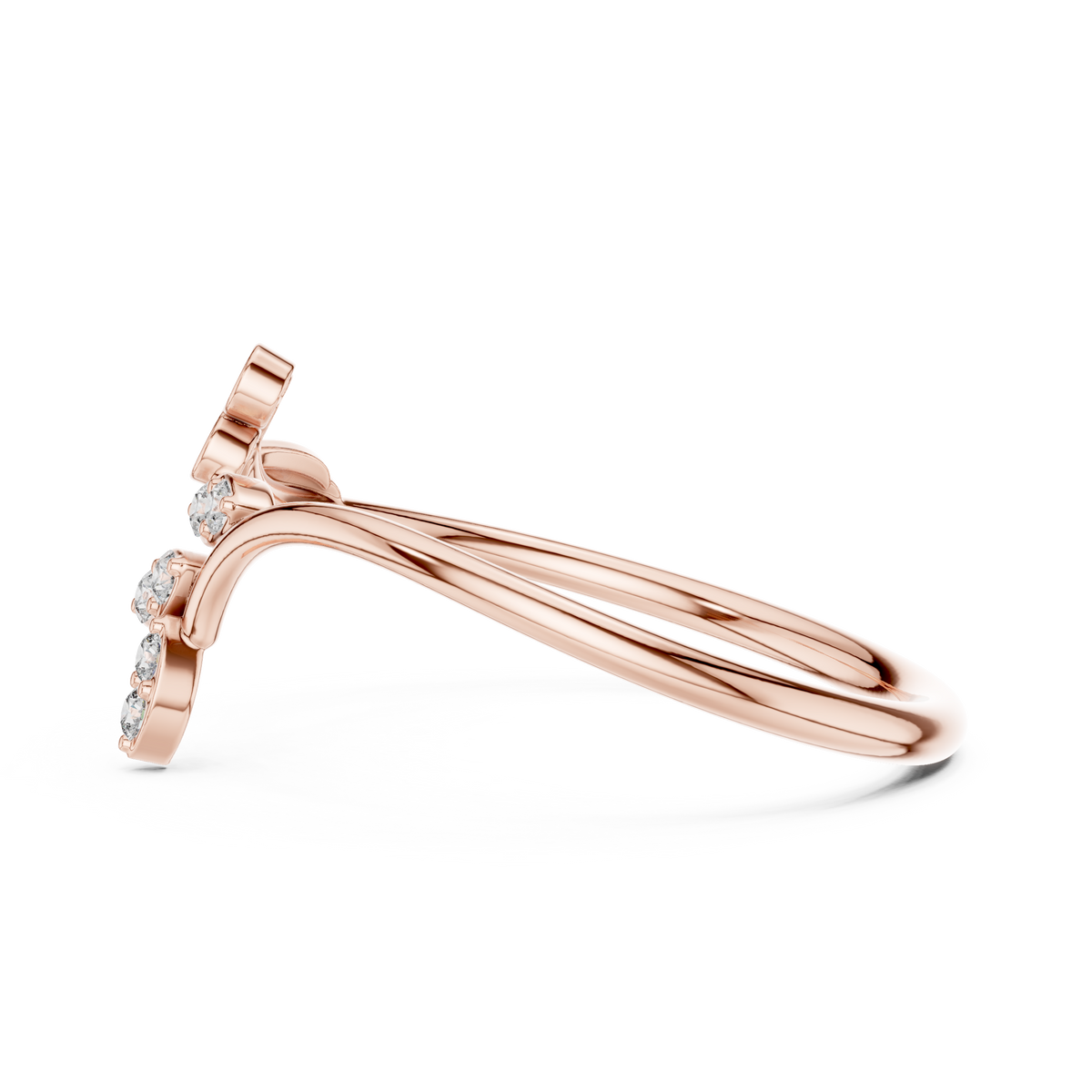 Gold Petal Setting Round Lab Grown Diamond Ravyn Ring