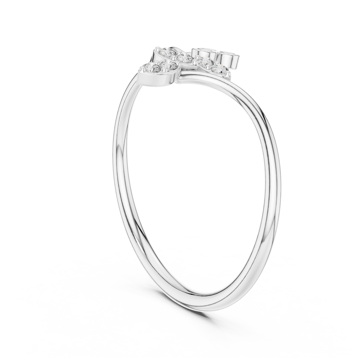 Gold Petal Setting Round Lab Grown Diamond Ravyn Ring