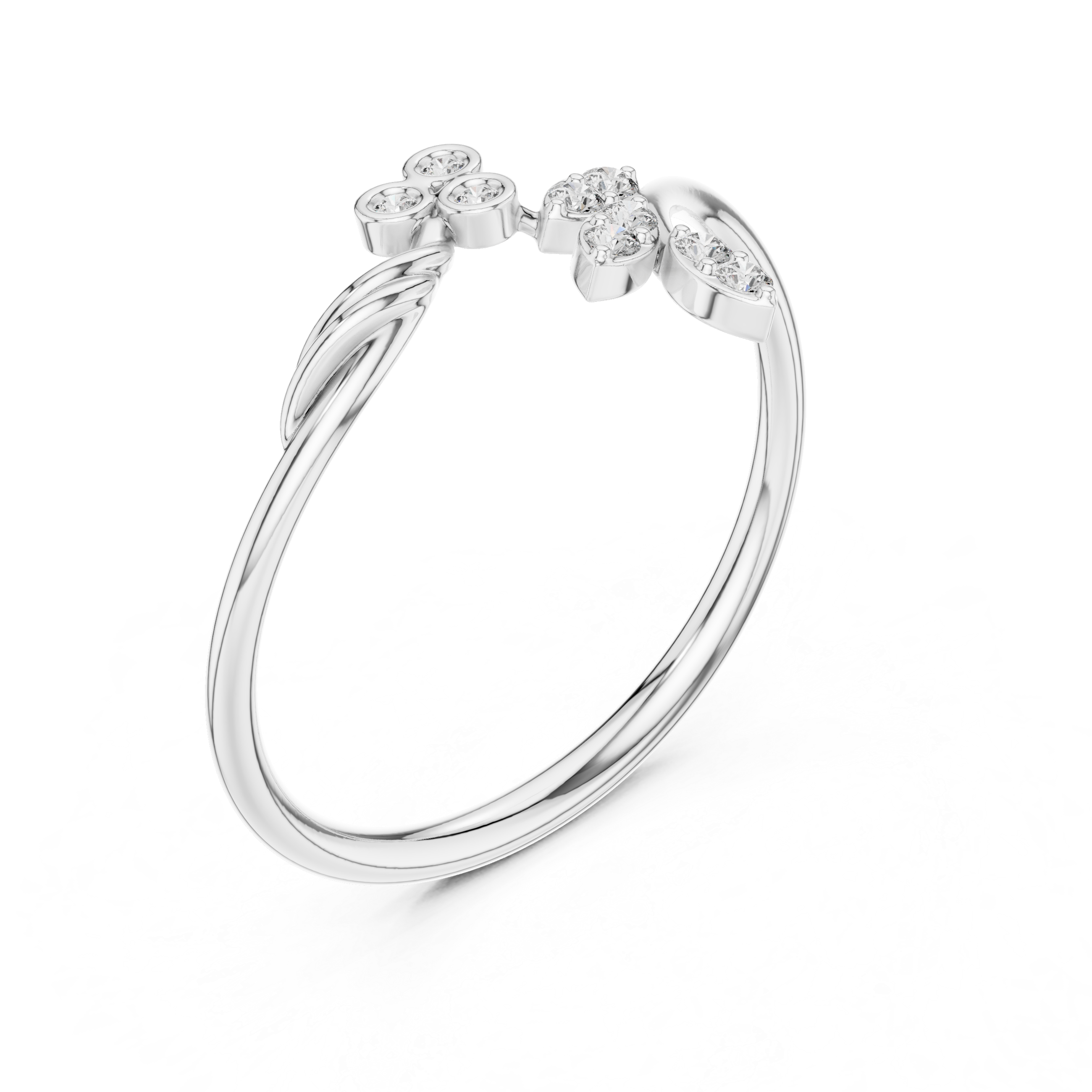 Gold Petal Setting Round Lab Grown Diamond Ravyn Ring