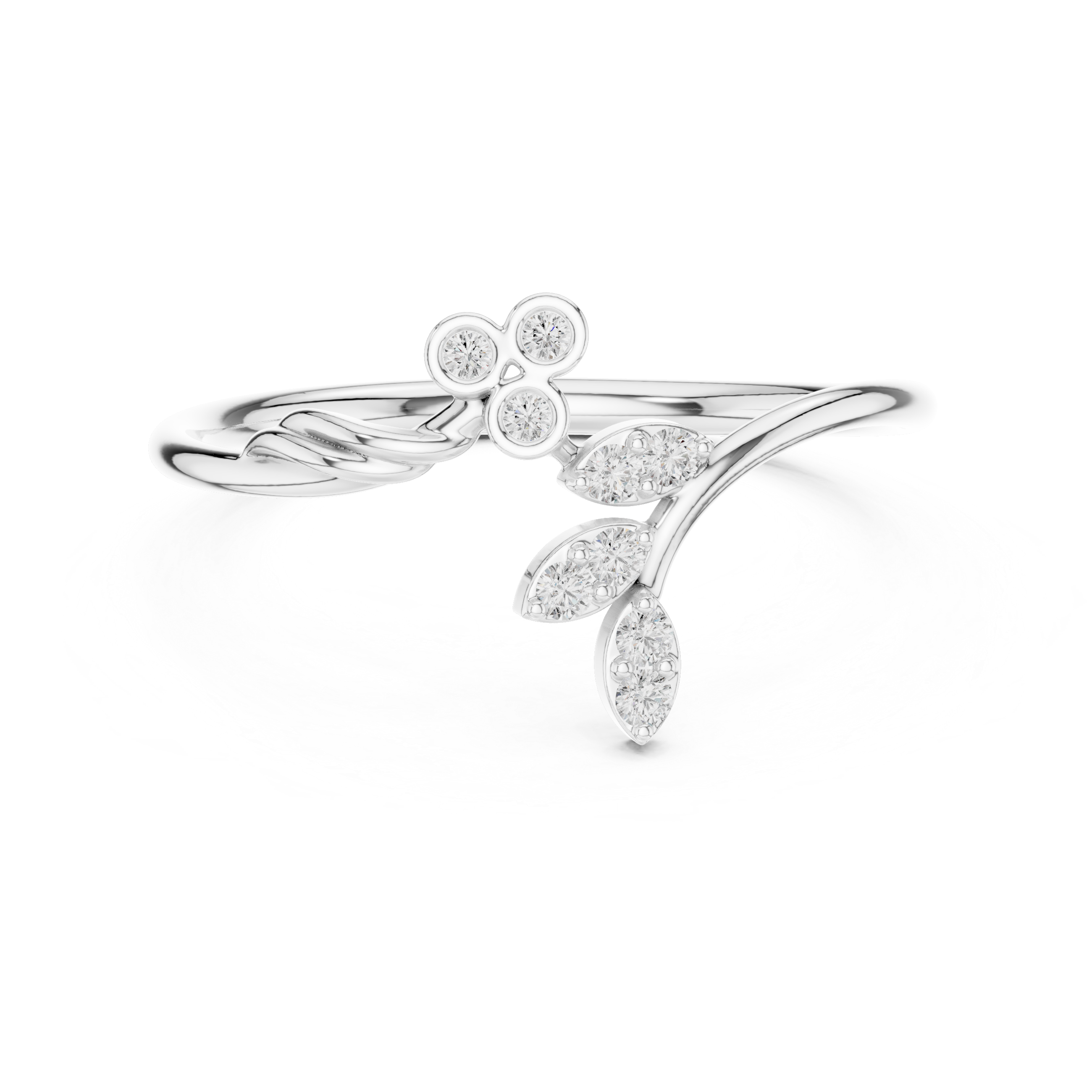 Gold Petal Setting Round Lab Grown Diamond Ravyn Ring