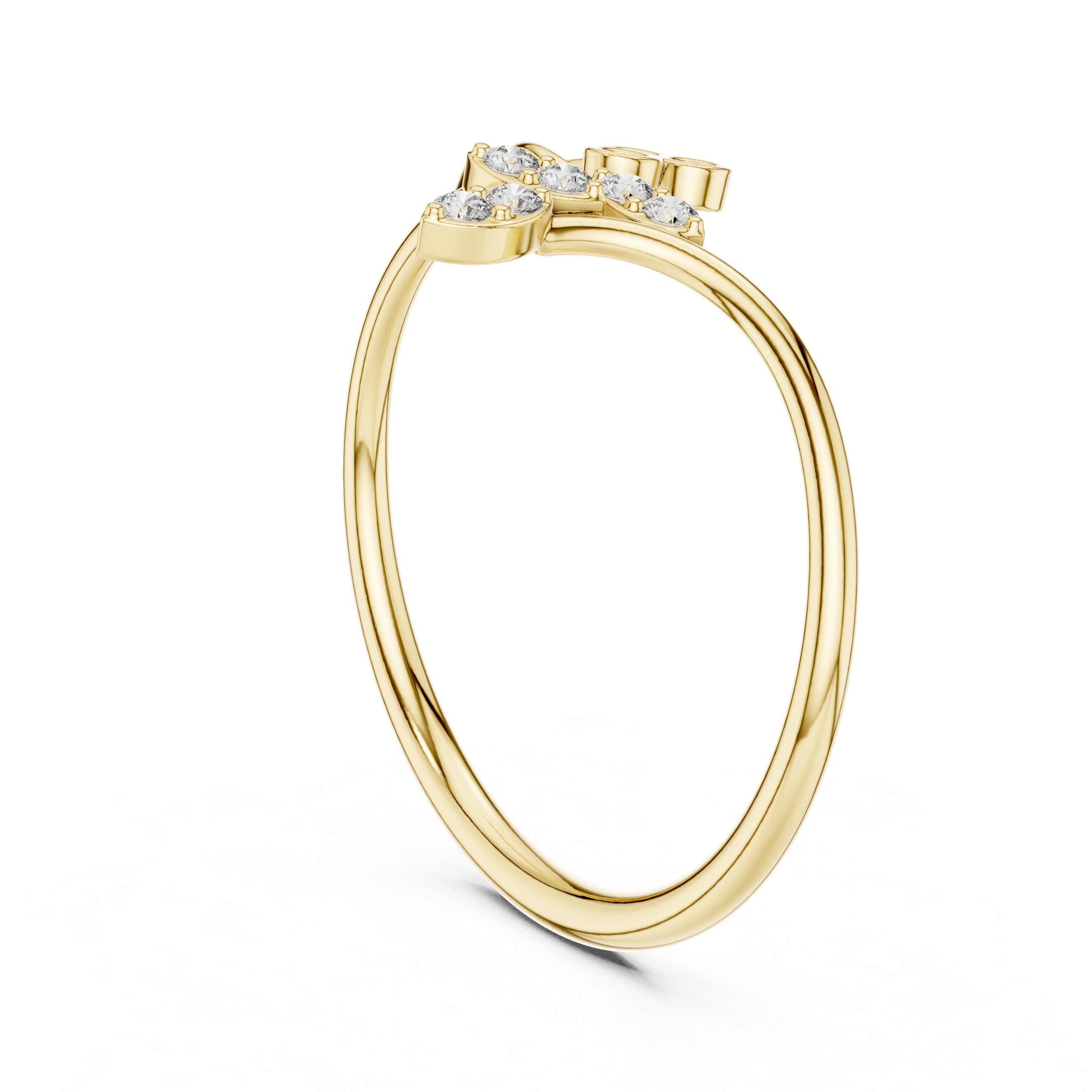 Gold Petal Setting Round Lab Grown Diamond Ravyn Ring