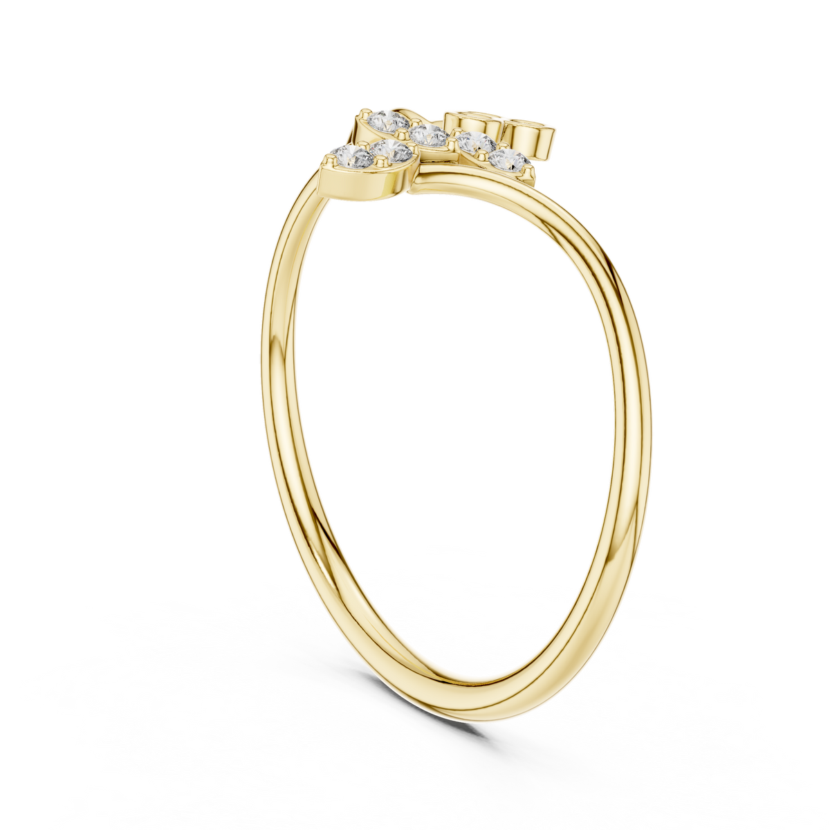 Gold Petal Setting Round Lab Grown Diamond Ravyn Ring