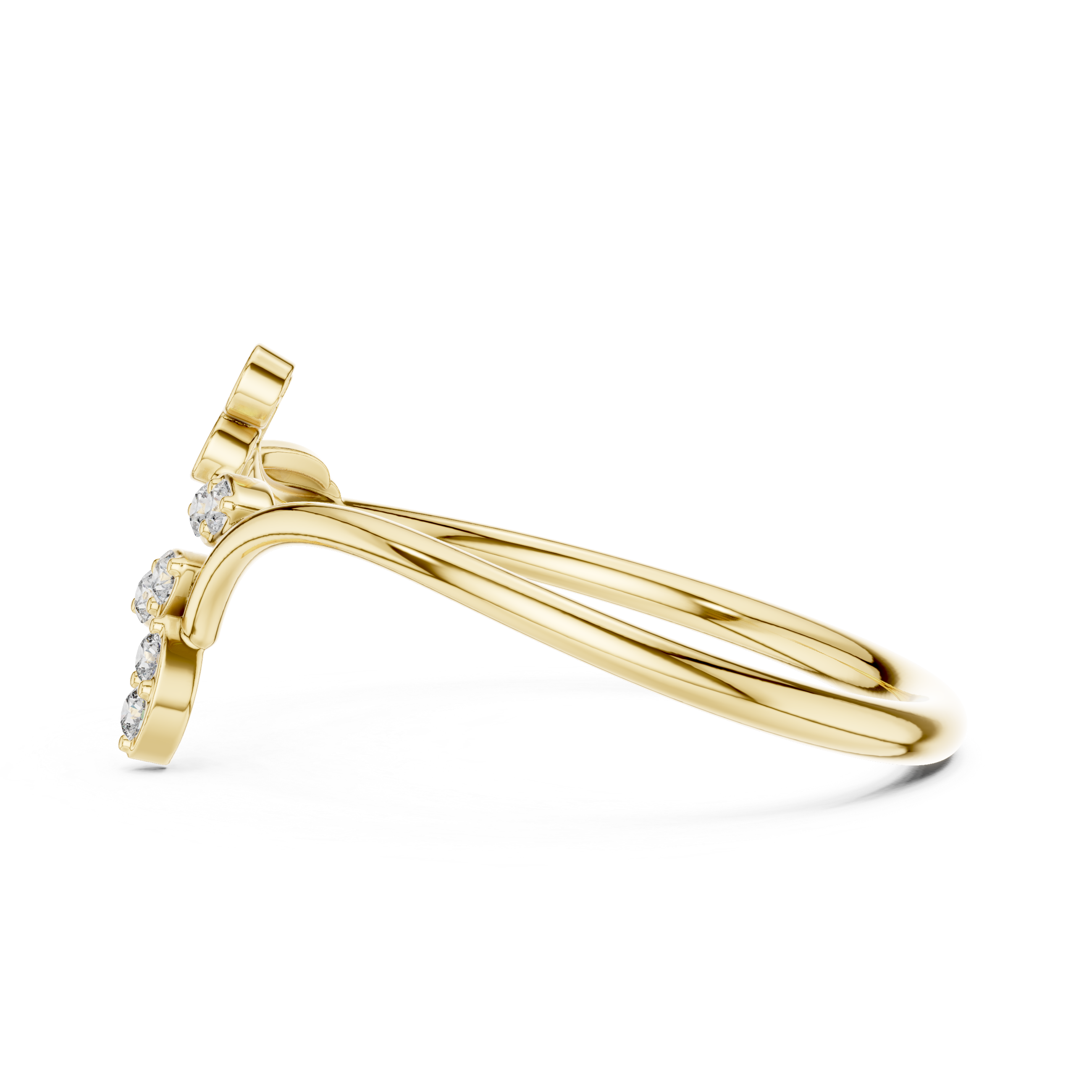 Gold Petal Setting Round Lab Grown Diamond Ravyn Ring