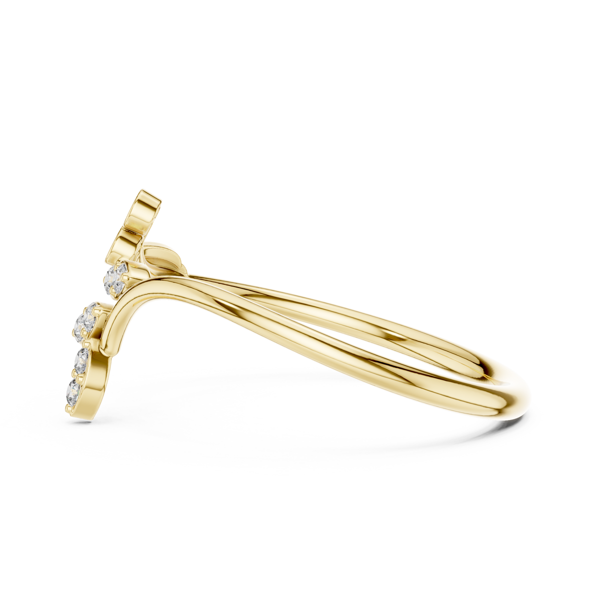 Gold Petal Setting Round Lab Grown Diamond Ravyn Ring