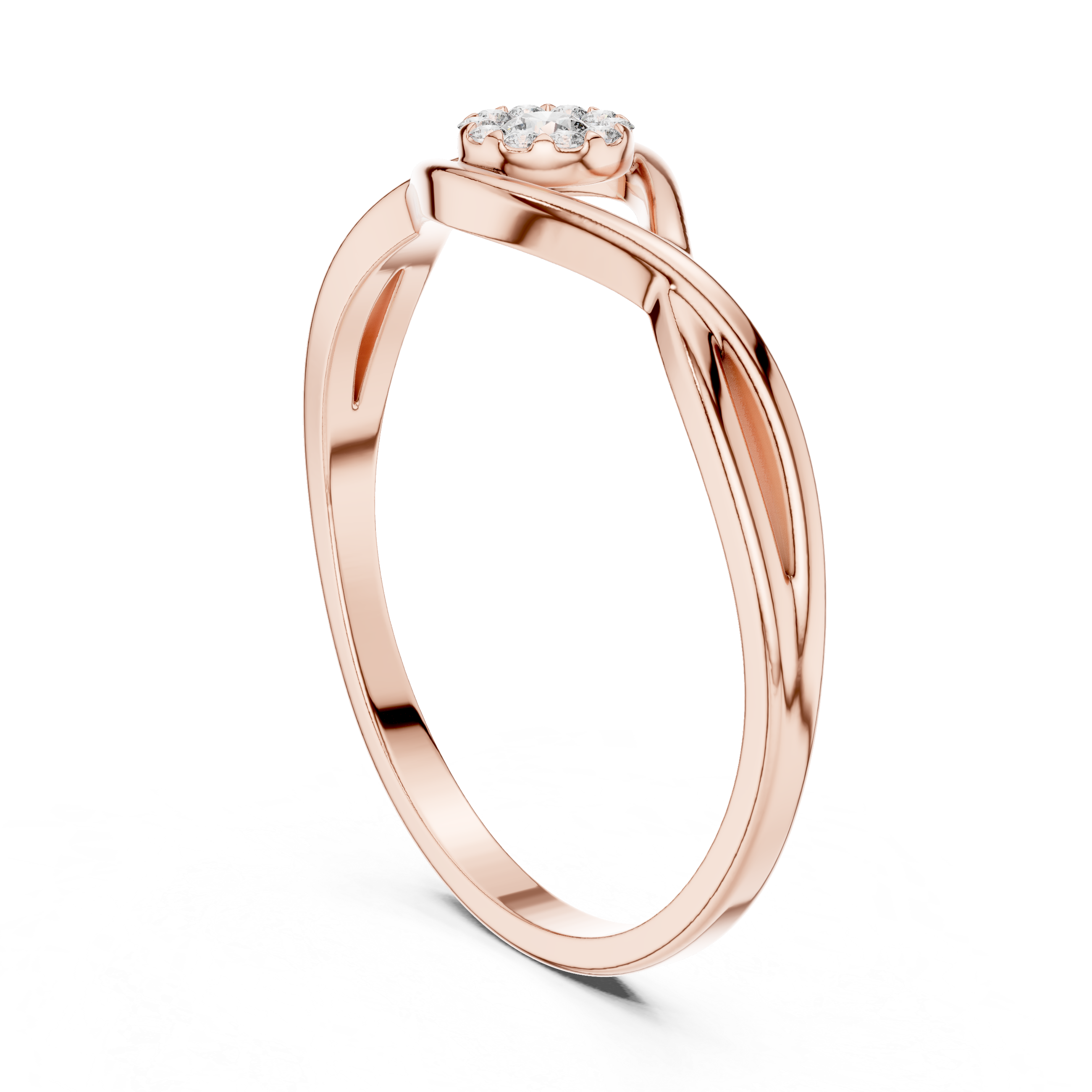 Gold Cluster Setting Round Lab Grown Diamond Orphe Ring