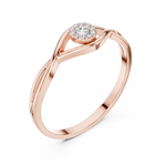 Gold Cluster Setting Round Lab Grown Diamond Orphe Ring