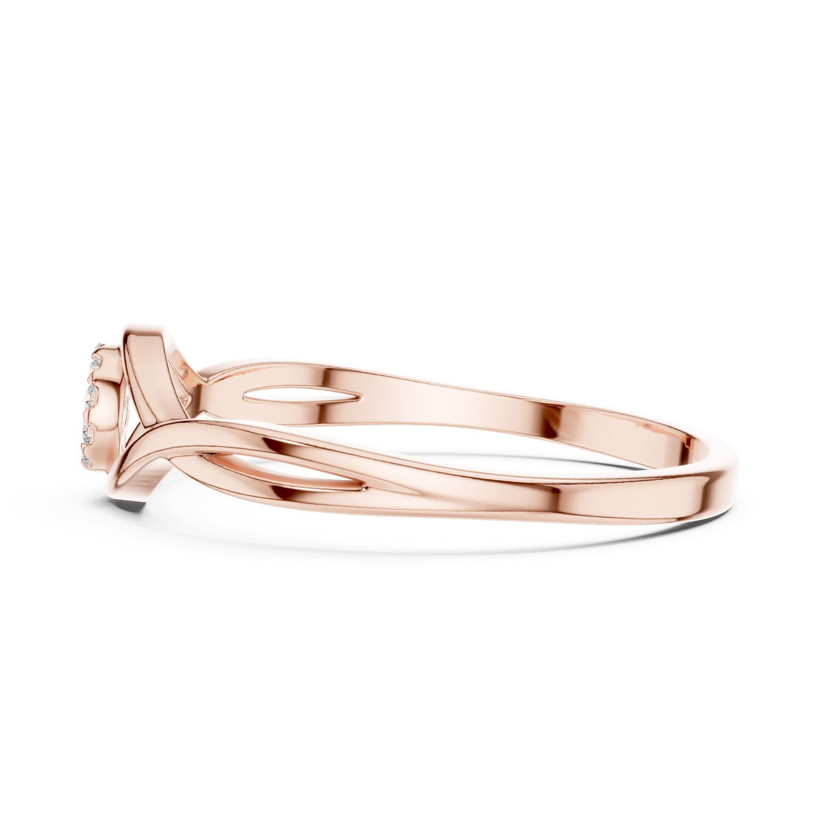 Gold Cluster Setting Round Lab Grown Diamond Orphe Ring