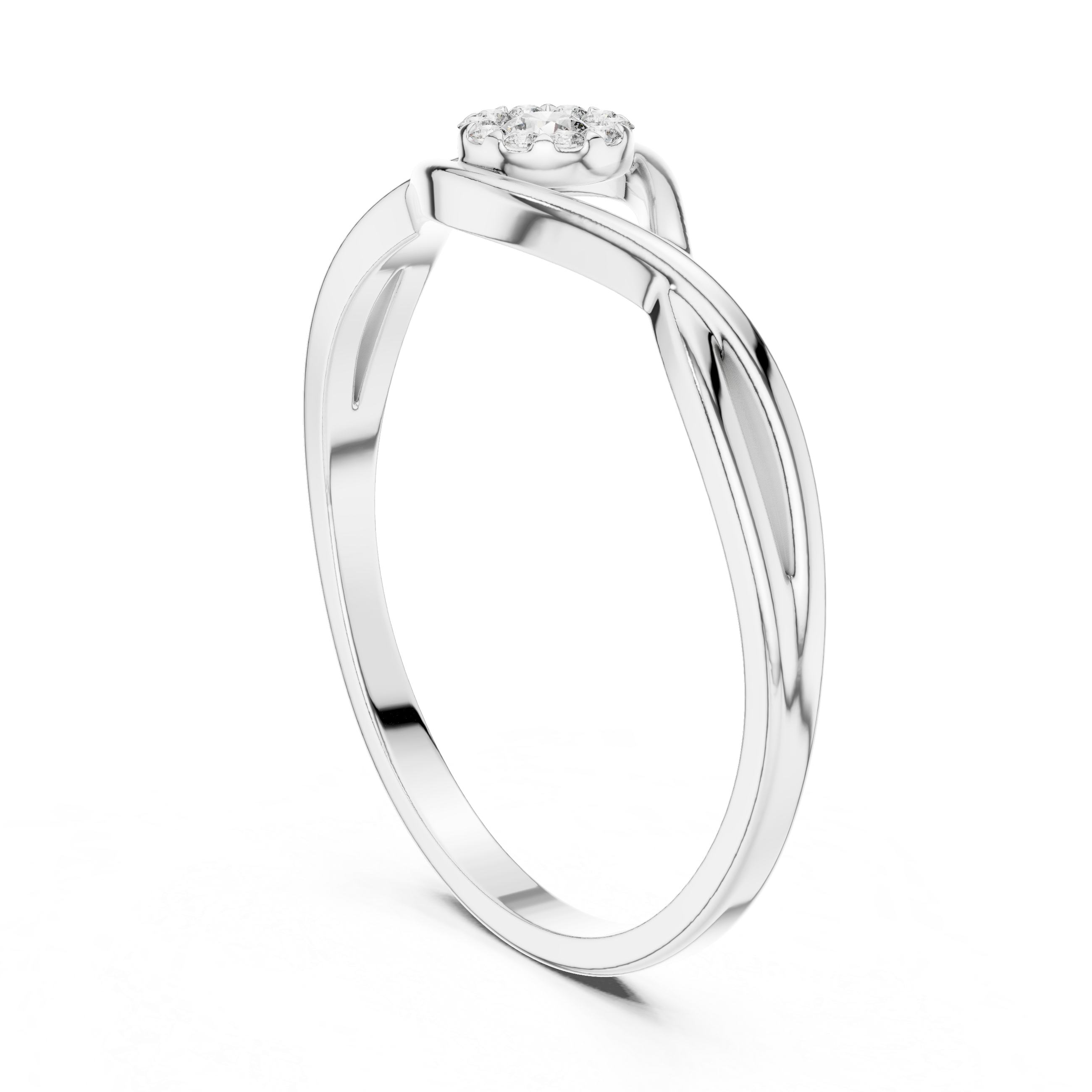 Gold Cluster Setting Round Lab Grown Diamond Orphe Ring