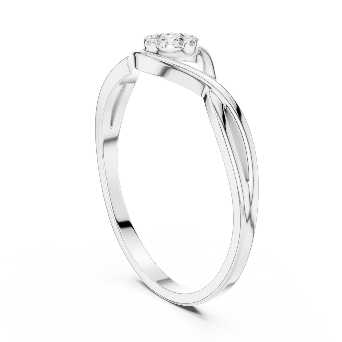 Gold Cluster Setting Round Lab Grown Diamond Orphe Ring