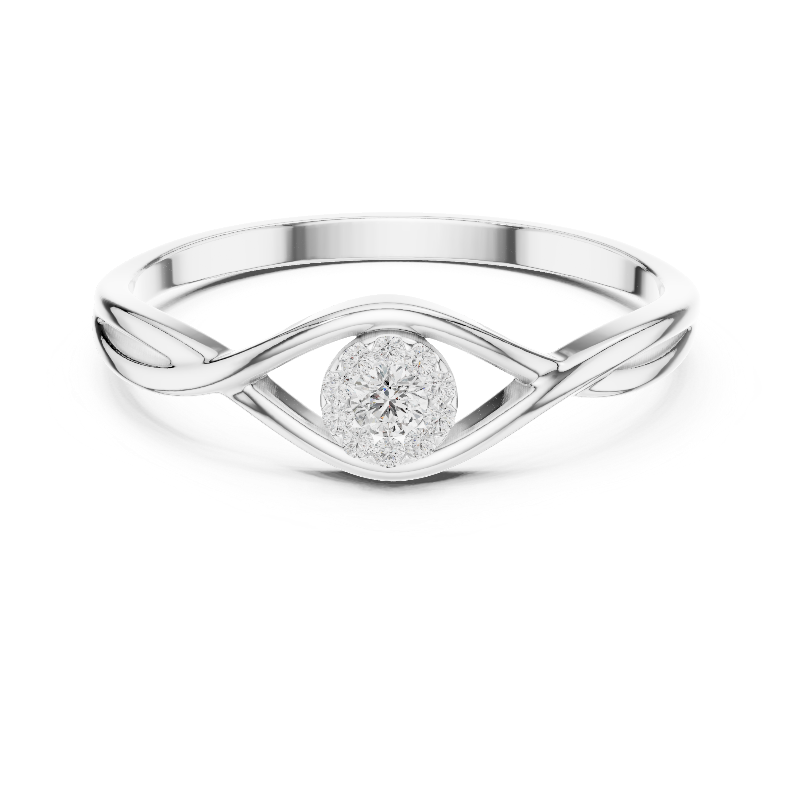 Gold Cluster Setting Round Lab Grown Diamond Orphe Ring