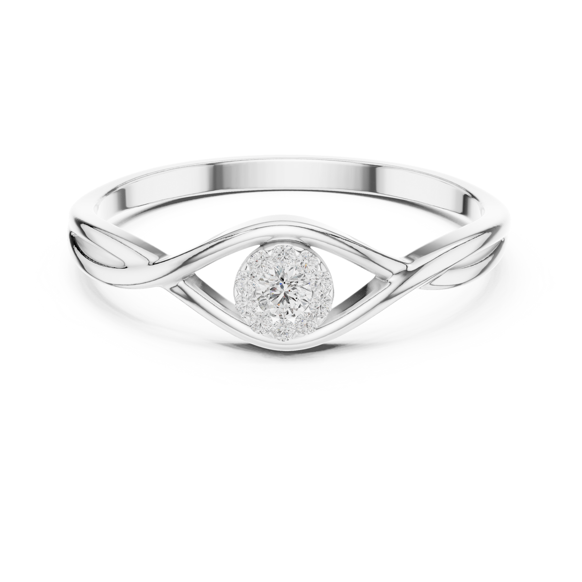 Gold Cluster Setting Round Lab Grown Diamond Orphe Ring