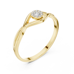 Gold Cluster Setting Round Lab Grown Diamond Orphe Ring