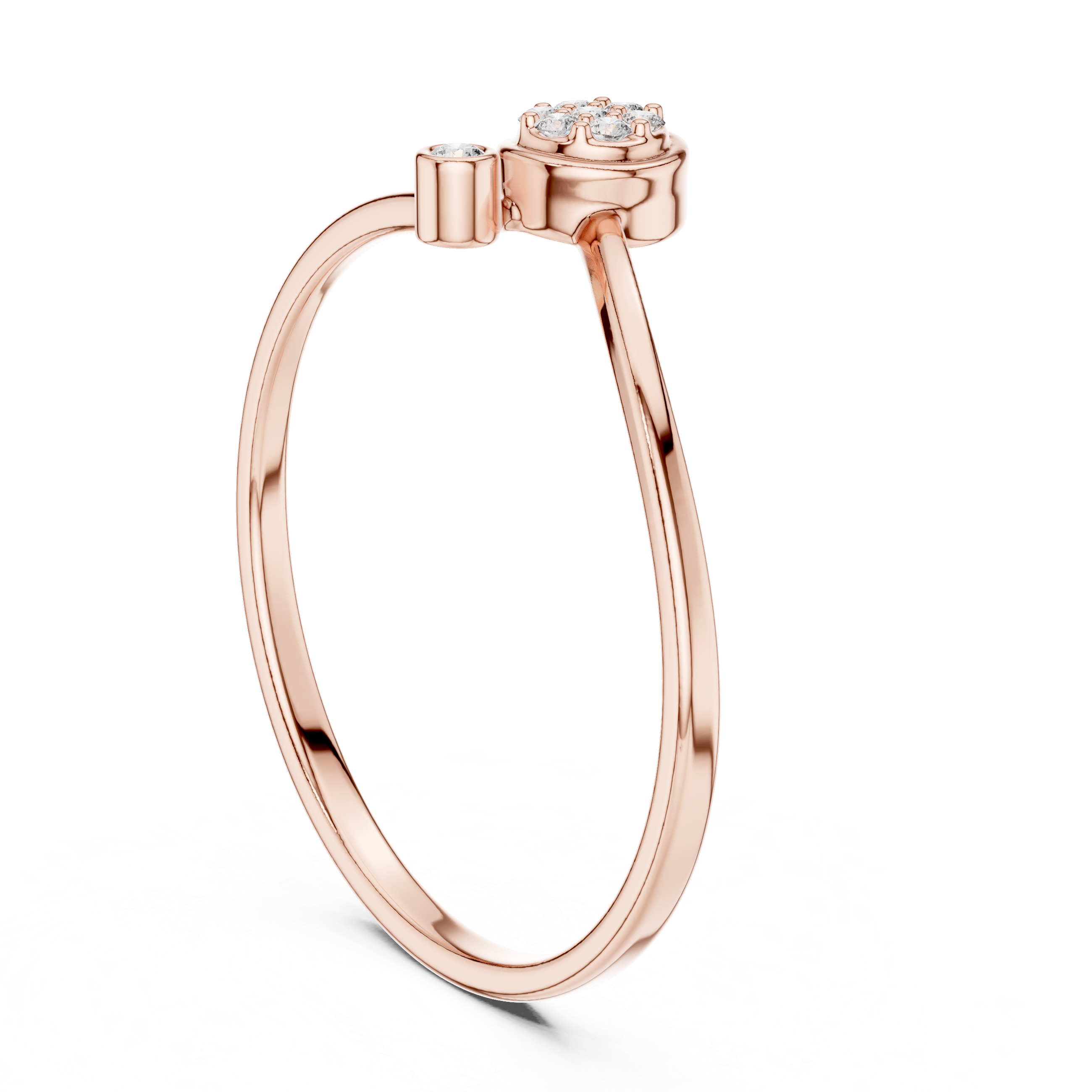 Gold Cluster Band Round Lab Grown Diamond Cynra Ring