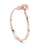 Gold Cluster Band Round Lab Grown Diamond Cynra Ring