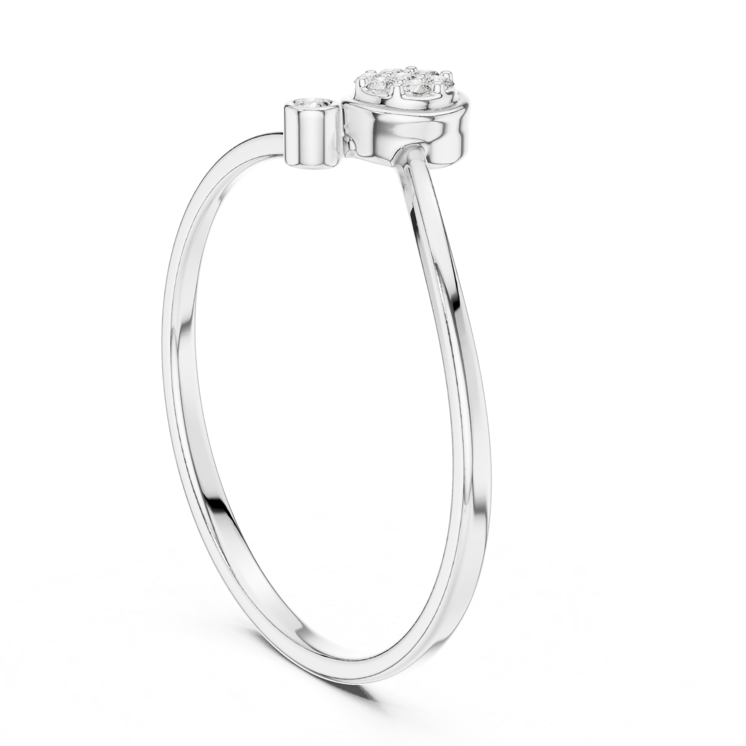 Gold Cluster Band Round Lab Grown Diamond Cynra Ring