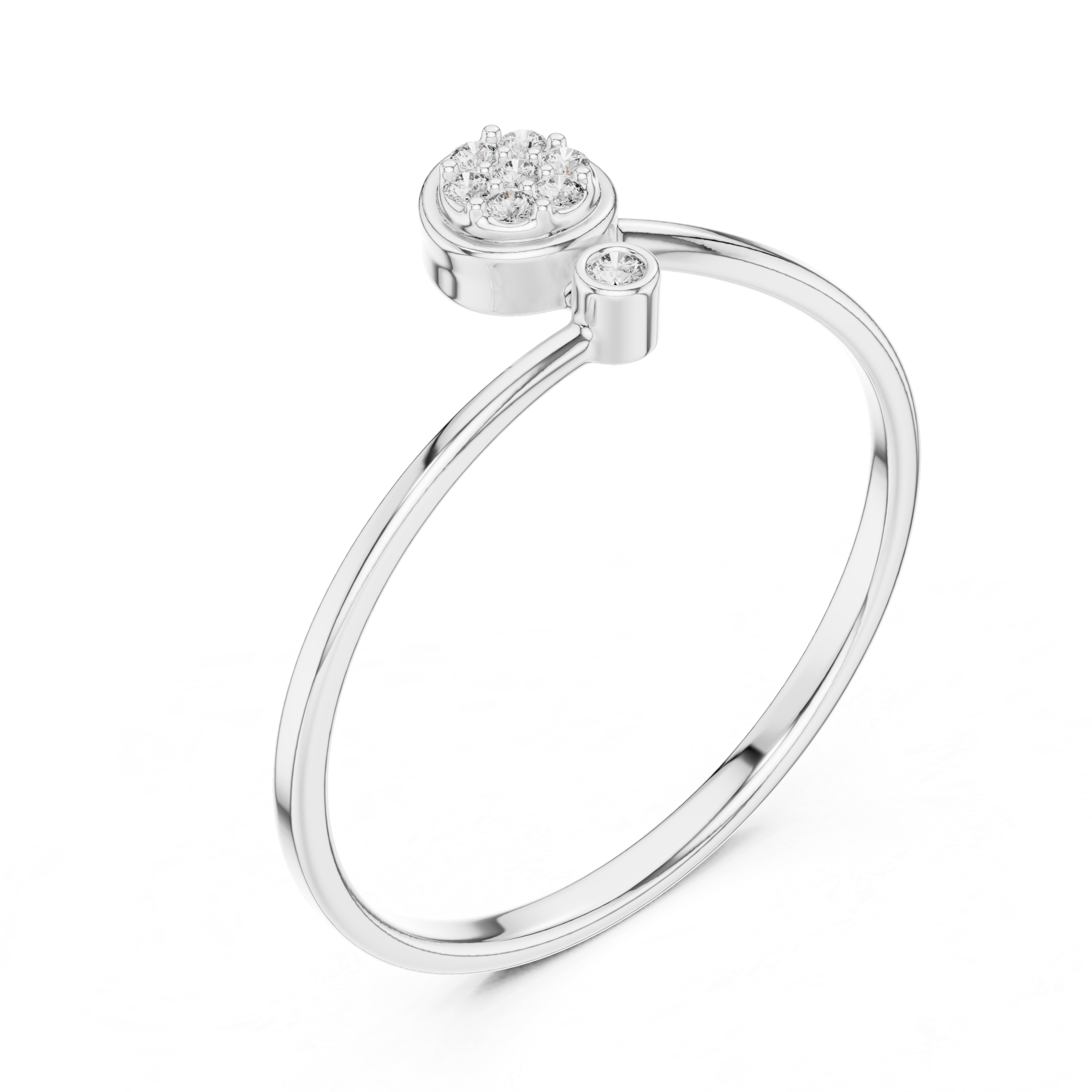 Gold Cluster Band Round Lab Grown Diamond Cynra Ring