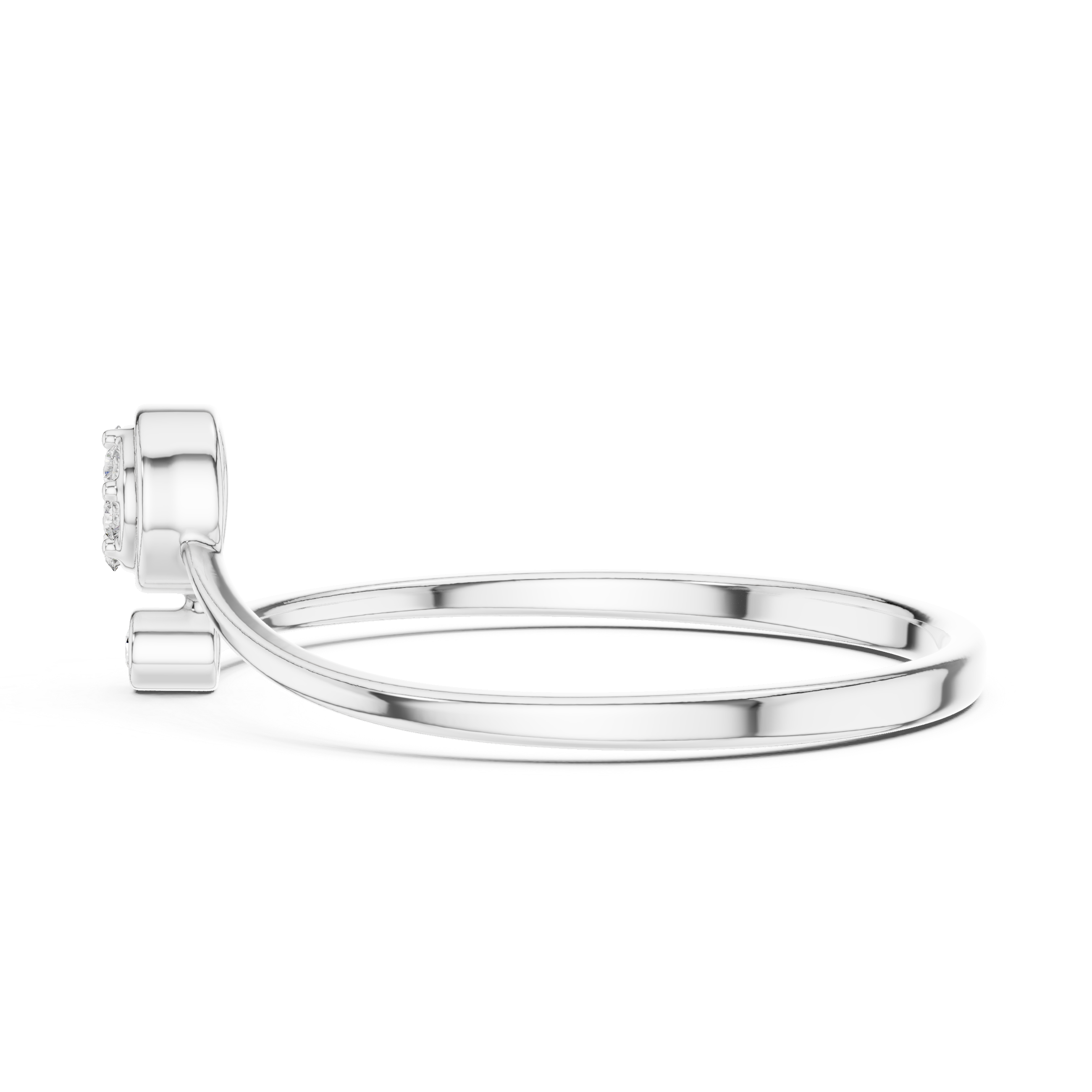 Gold Cluster Band Round Lab Grown Diamond Cynra Ring
