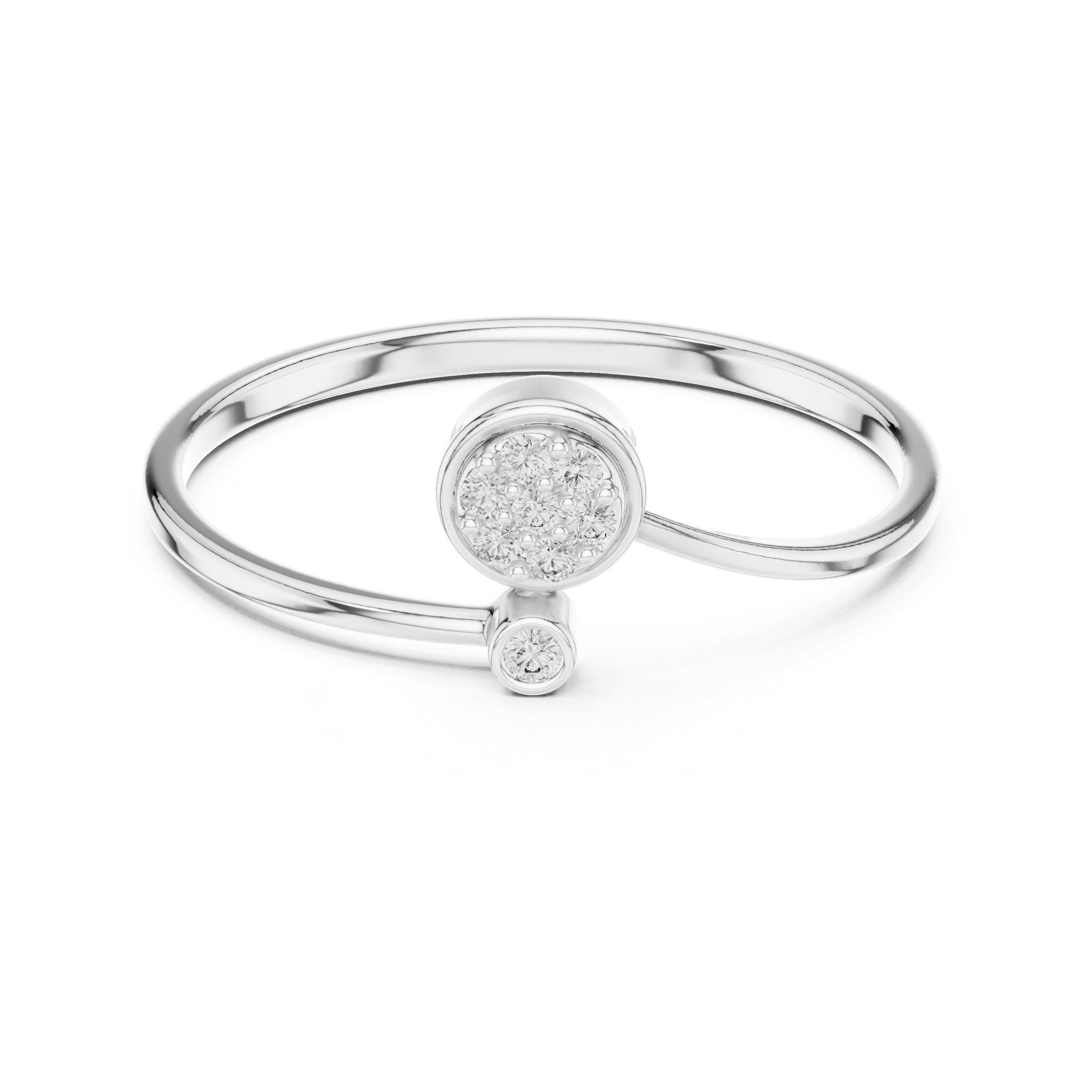 Gold Cluster Band Round Lab Grown Diamond Cynra Ring