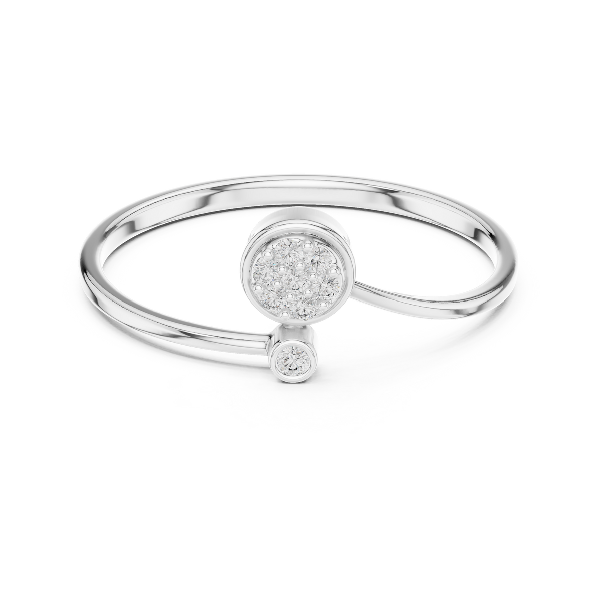 Gold Cluster Band Round Lab Grown Diamond Cynra Ring