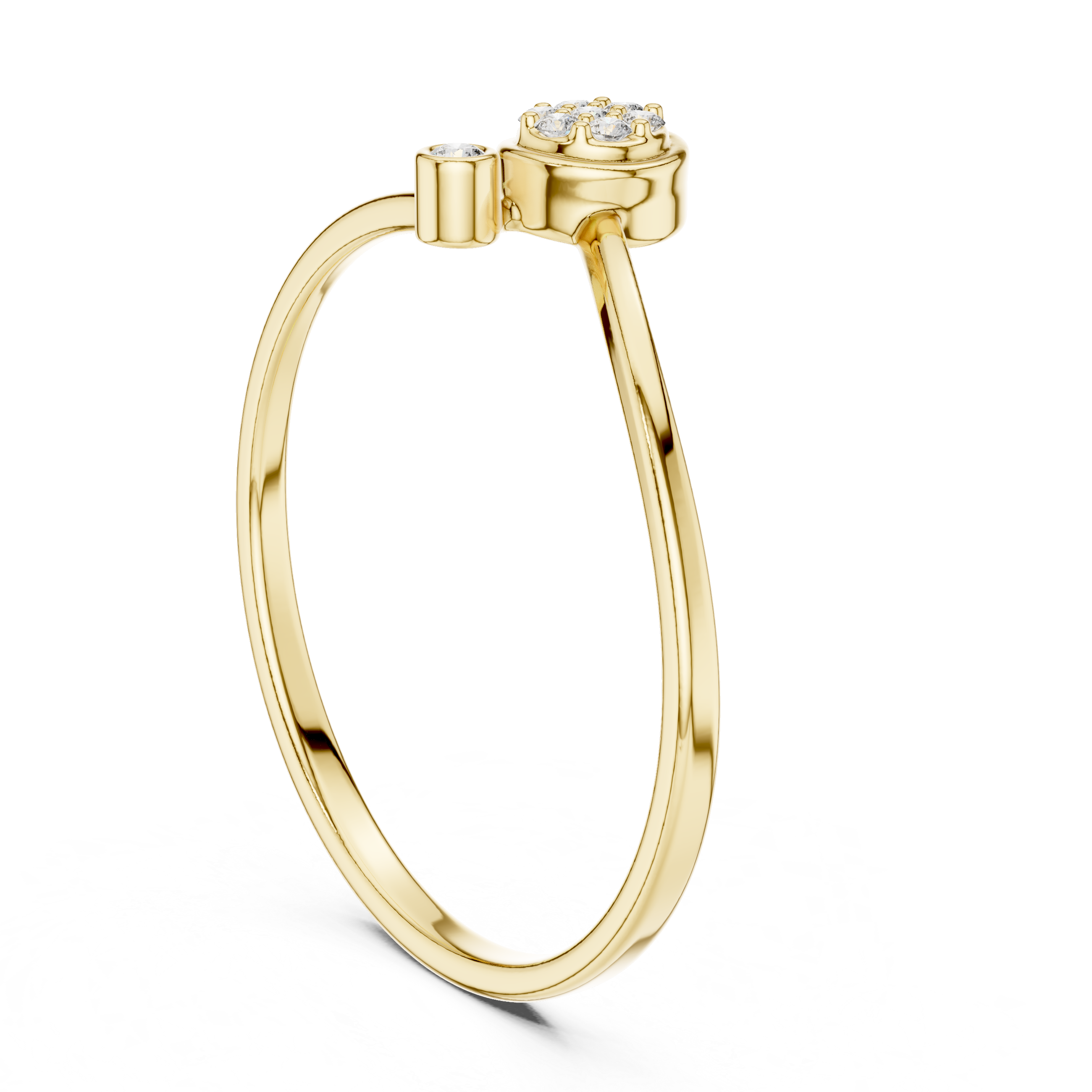 Gold Cluster Band Round Lab Grown Diamond Cynra Ring