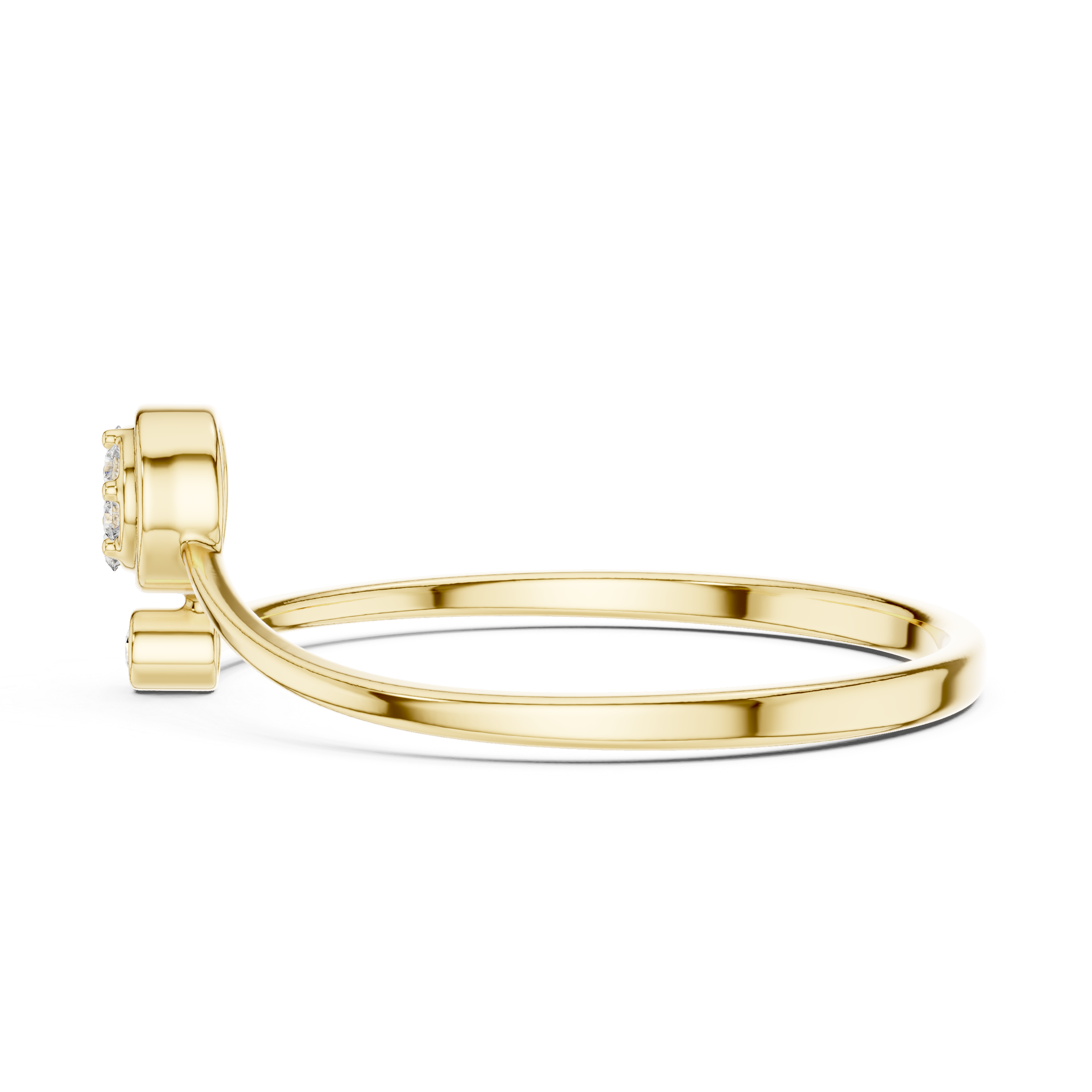 Gold Cluster Band Round Lab Grown Diamond Cynra Ring