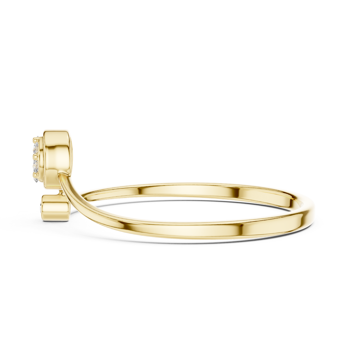 Gold Cluster Band Round Lab Grown Diamond Cynra Ring