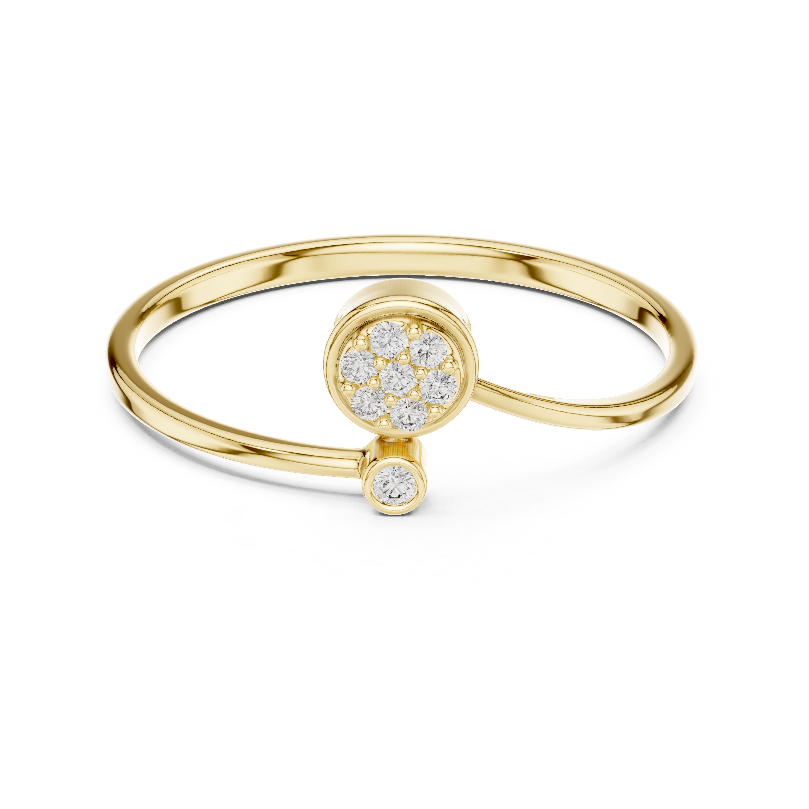 Gold Cluster Band Round Lab Grown Diamond Cynra Ring