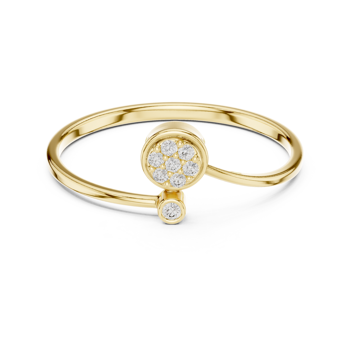 Gold Cluster Band Round Lab Grown Diamond Cynra Ring